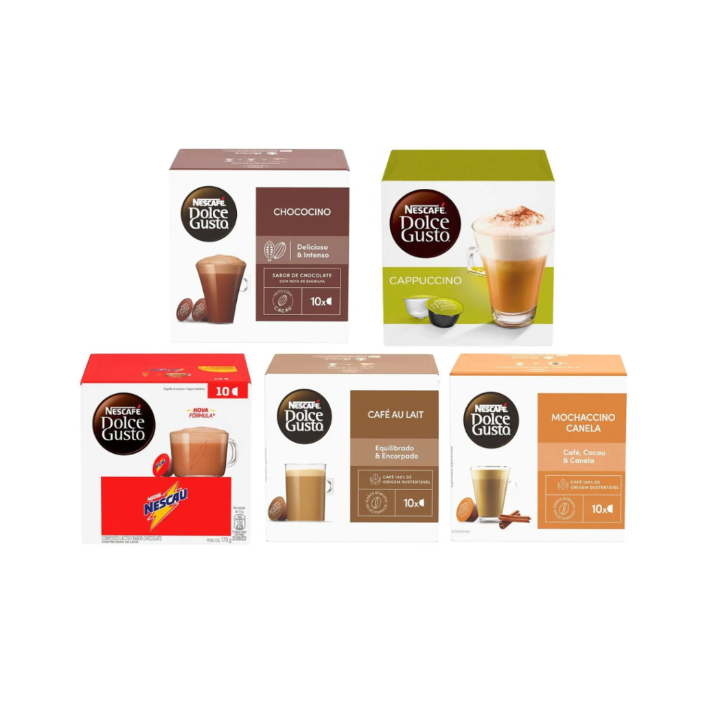 Kit Cápsula Nescafé Dolce Gusto 5 Sabores - 50 Unidades
