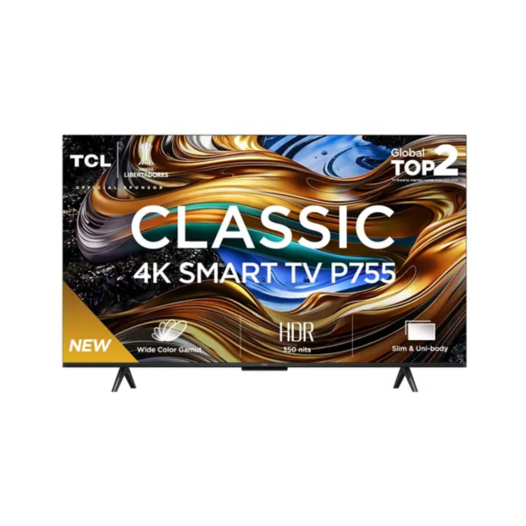 TCL Classic 4K Smart TV 75P755 Google TV Dolby Preto