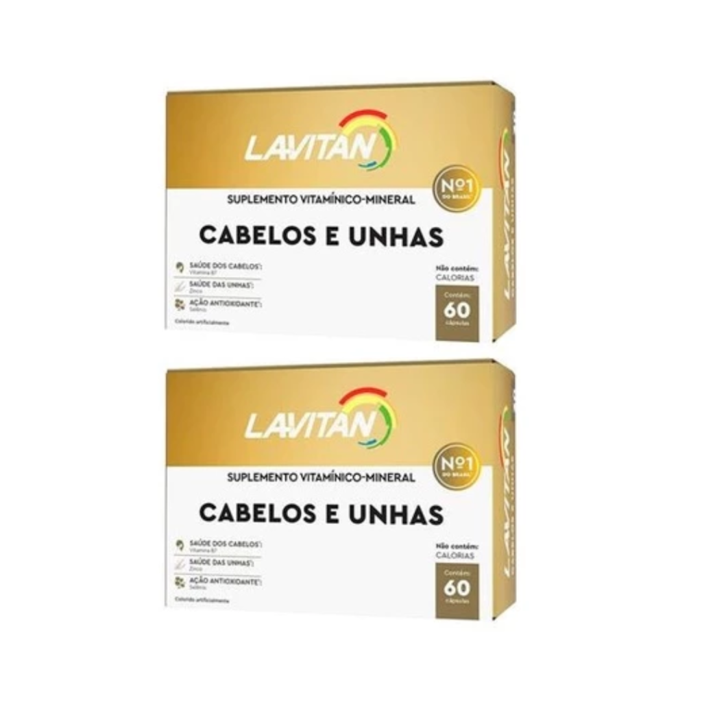 Kit 2 Lavitan Cabelos E Unhas 120 Cápsulas