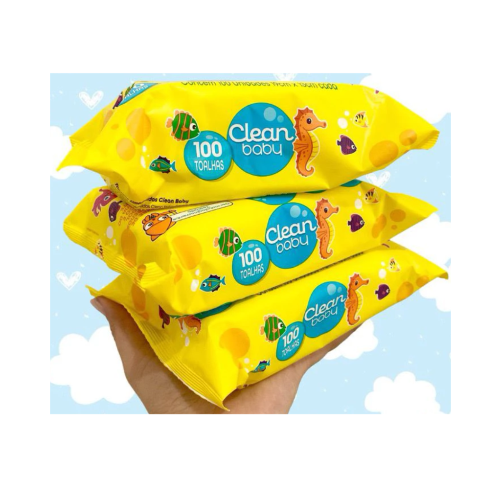 Kit Com 300 Lenços/Toalhas Umedecida