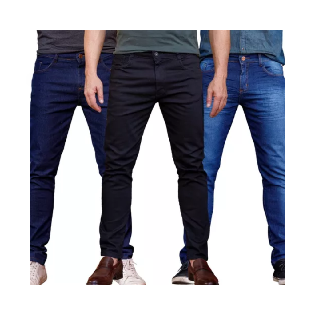 Kit 3 Calças Jeans Masculina Modelo Slim