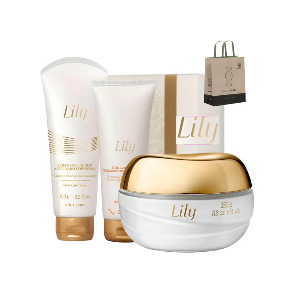 Kit Presente O Boticário Lily Acetinado Creme Sabonete Floral