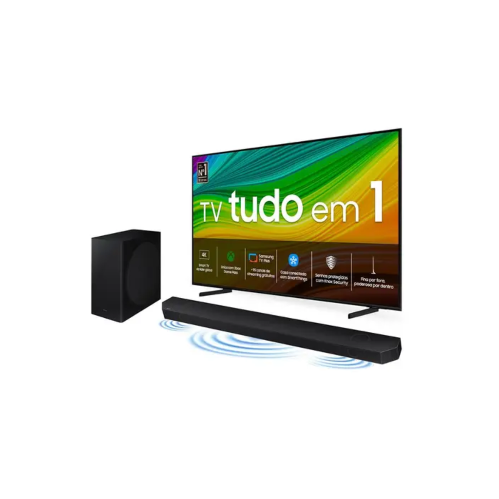 Smart TV Samsung 50" QLED 4K 50Q60D 2024 + Soundbar HW-B550/ZD, Dolby Audio, Alexa