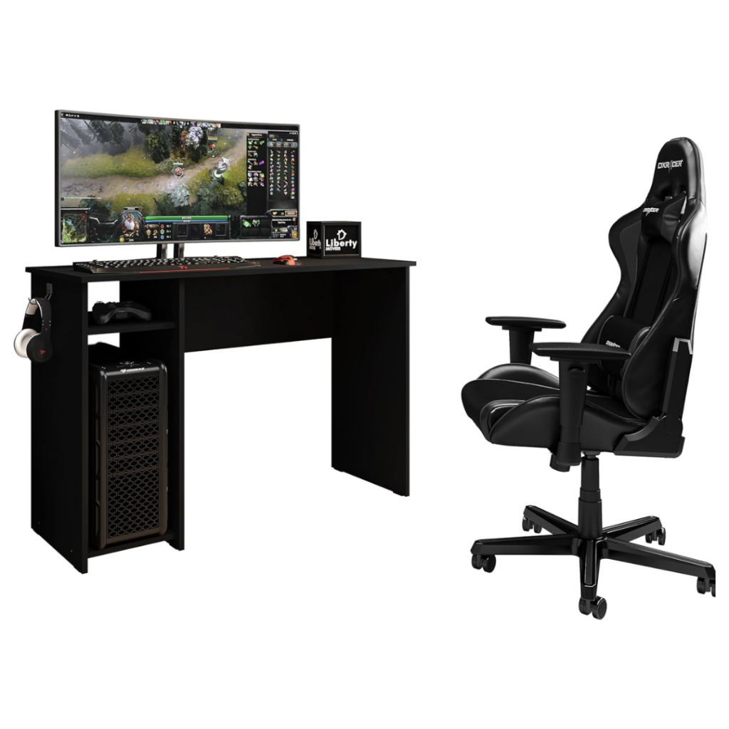 Mesa Escrivaninha Computador Gamer Gaming Desk Com Suporte Para Fone