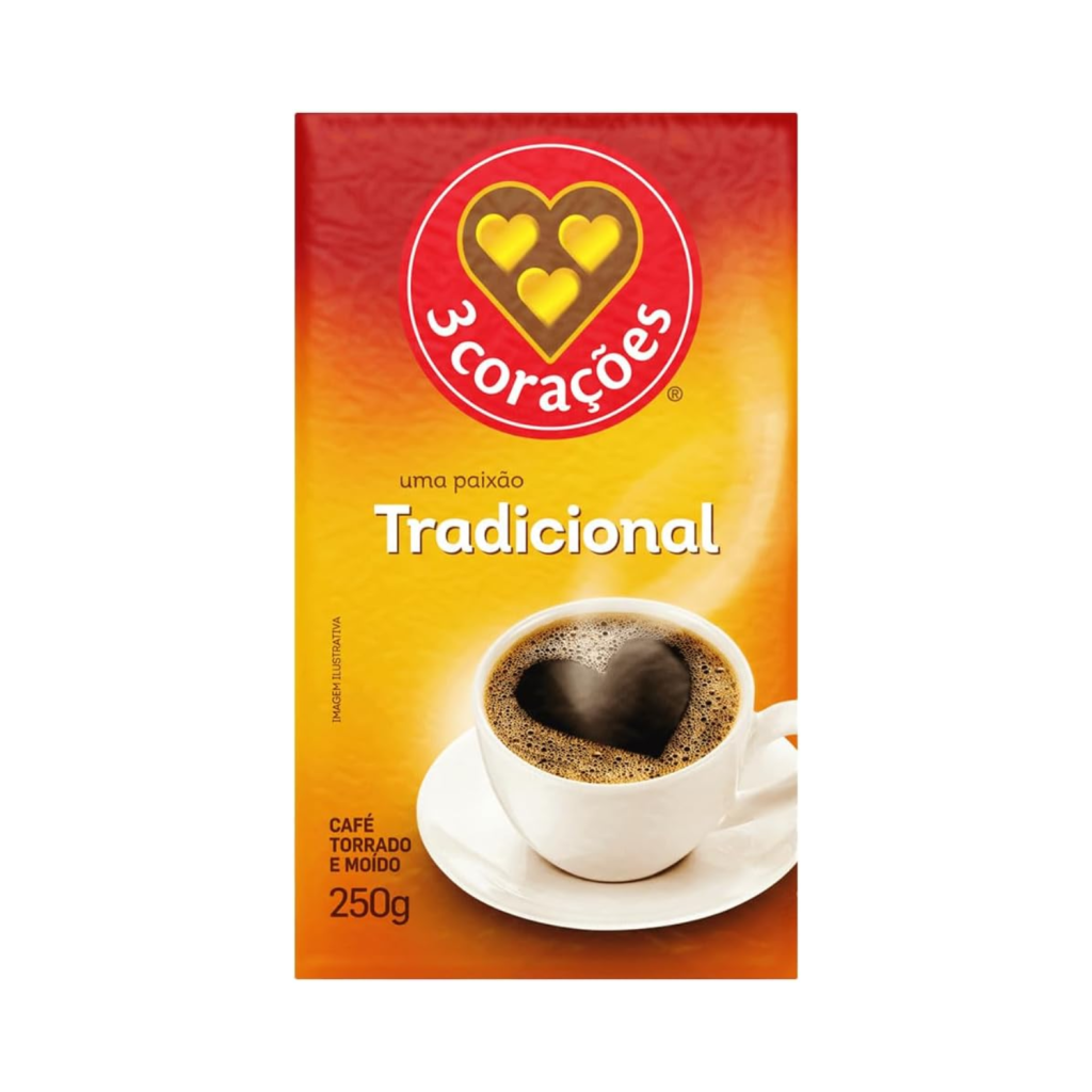 3 Corações Café Torrado E Moído Tradicional À Vácuo 250G