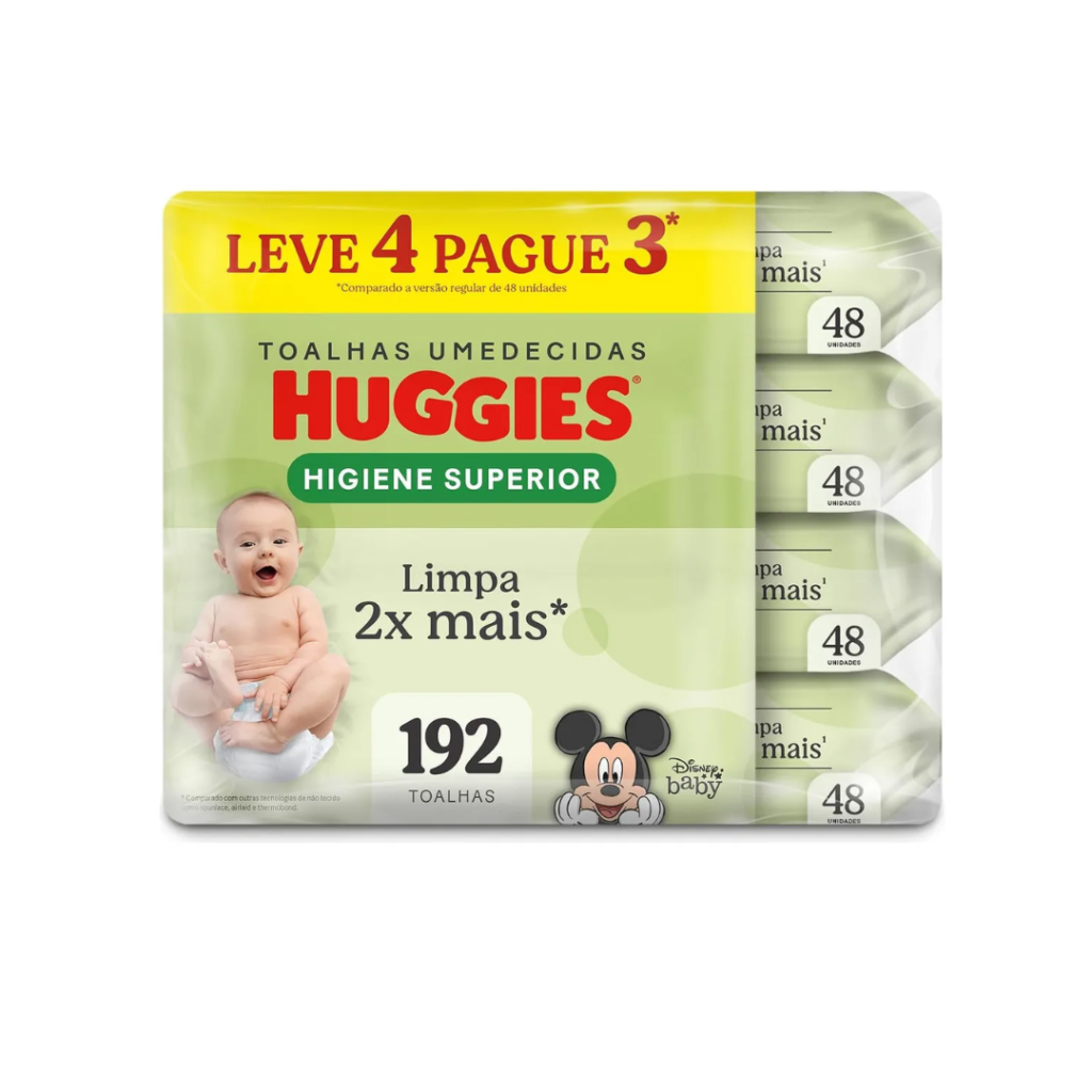 Pack Toalha Umedecida Disney Baby Huggies Max Clean Pacote 4 Unidades Leve Mais Pague Menos