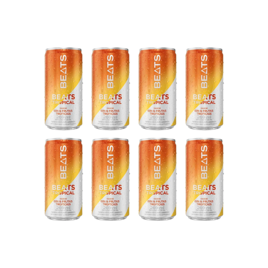 Bebida Mista Beats Tropical Gin e Frutas Tropicais - 269ml 8 Unidades