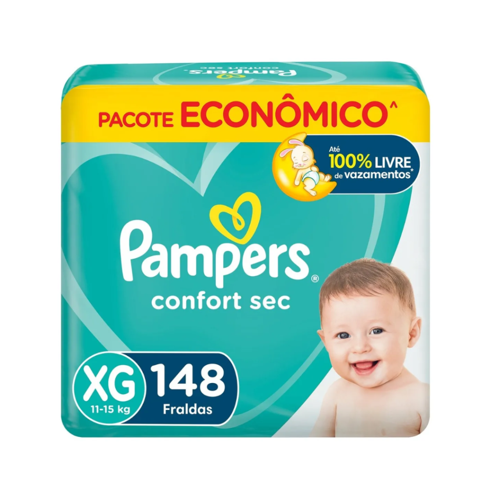 Fraldas Pampers Confort Sec Xg 148 U Gênero Sem Gênero Tamanho Extra Grande (xg)