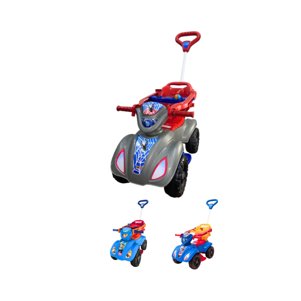 Carrinho de Passeio Quadriciclo Cyber Menino 1-3 anos 30Kg Reforçado Totalmente Ajustável INMETRO