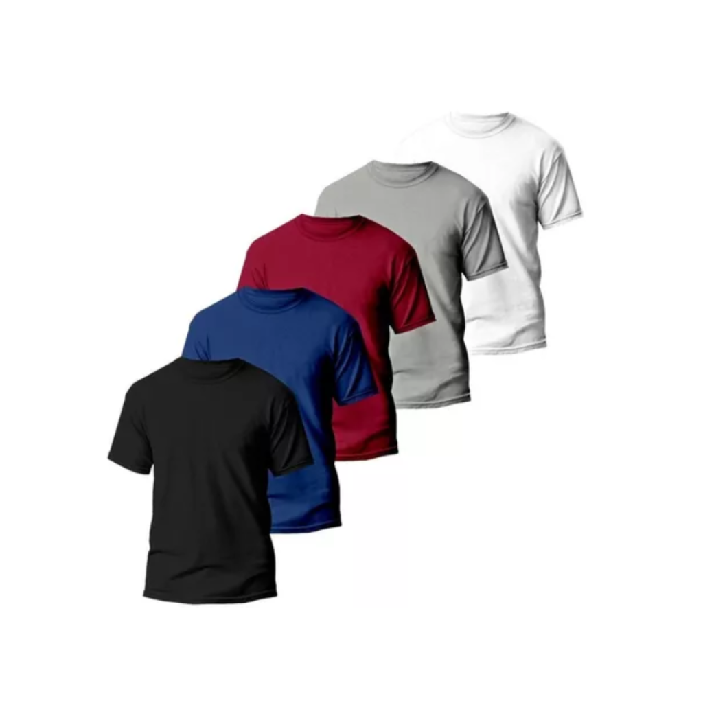 Kit 5 Camisetas Básicas Masculina Dry Fit Lisa Tradicional