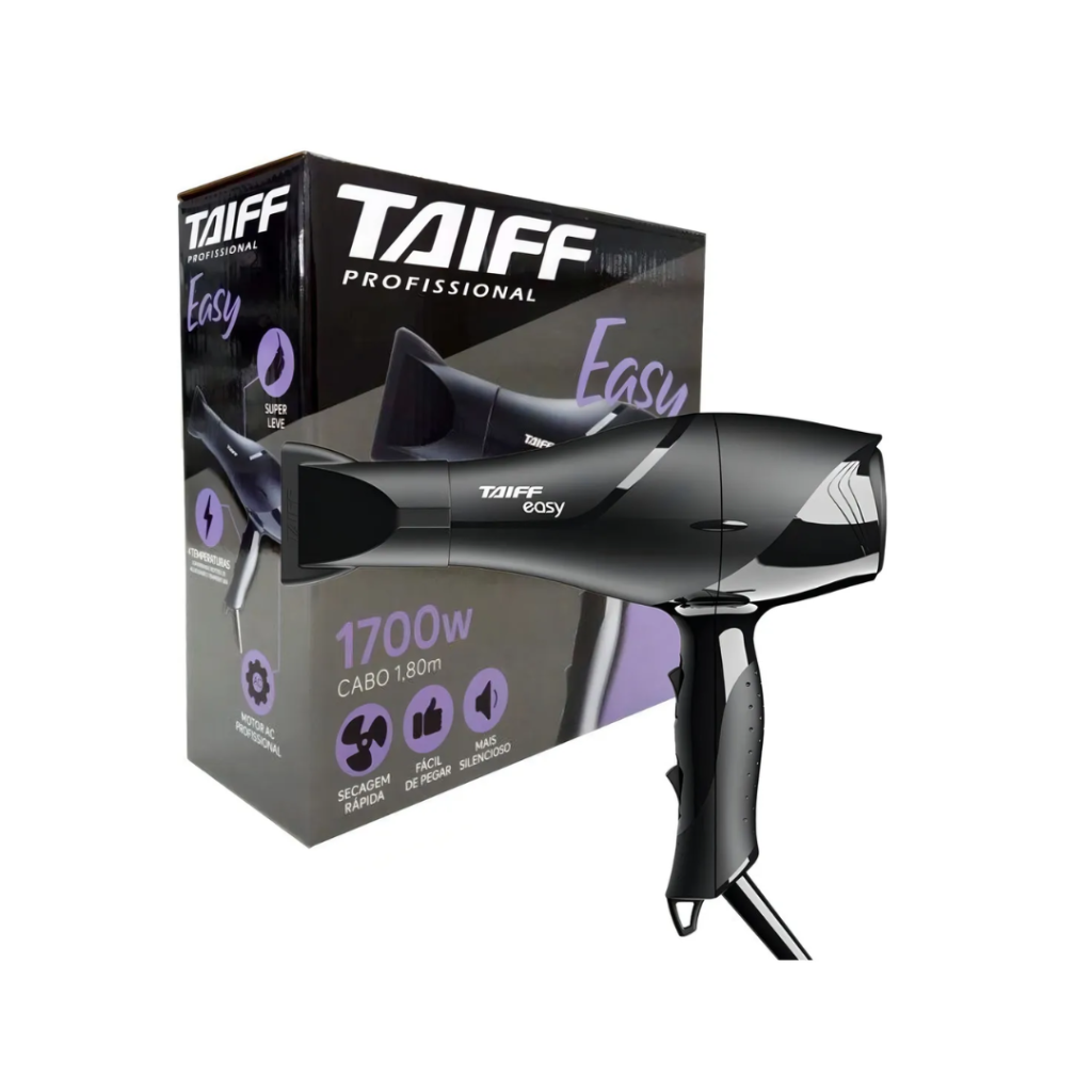 Secador De Cabelo Profissional Easy 1700w Taiff Cor Preto