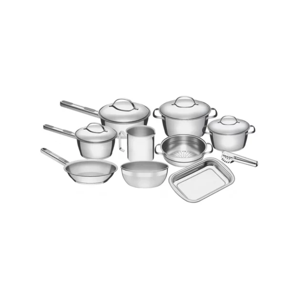Jogo De Panelas Tramontina Inox Allegra 10p Com Pegador