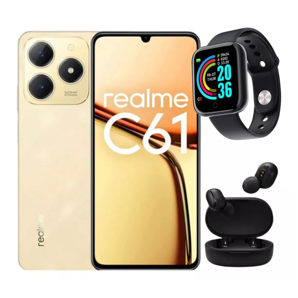 Fone Xiaomi + Realme C61 8gb Ram 256gb +reLG Combo Promoção