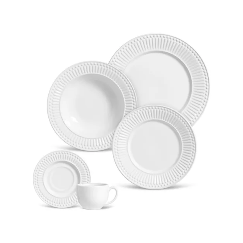 Aparelho de Jantar 30 Peças Roma Branco