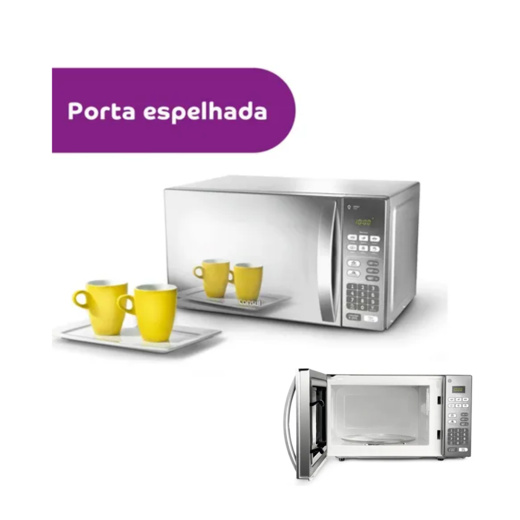 Micro-ondas Cm020bf 20 Litros Espelhado Com Função Descongelar Cor Cinza/inox Consul