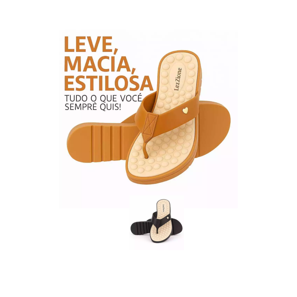 Chinelo Feminino Tamanco Ortopedica Tratorada Confortavel Massageadora