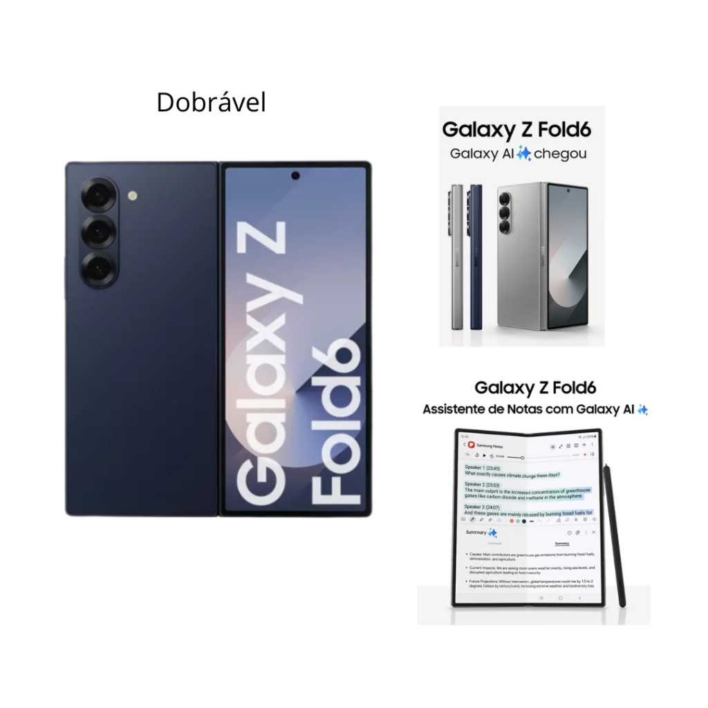 Smartphone Samsung Galaxy Z Fold6 512gb 5g 12gb Ram Tela 7.6 Azul