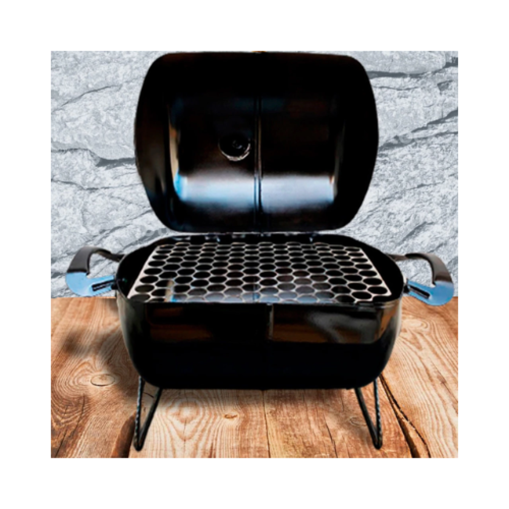Churrasqueira a Bafo Móvel Bafinho 45x35x32cm com Grelha Inox – Preta