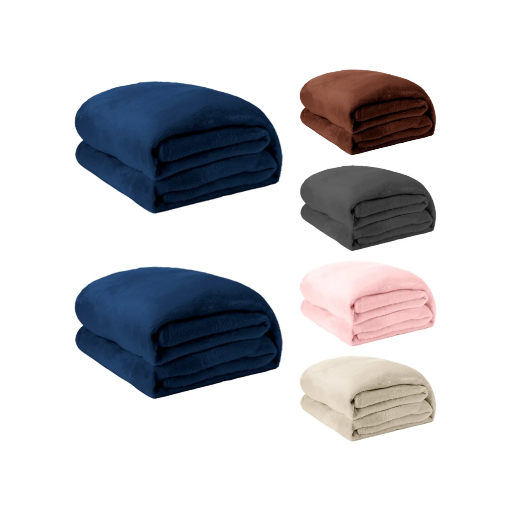 2 Coberta Manta Soft Casal Microfibra Veludo 2,00x1,80 Mts