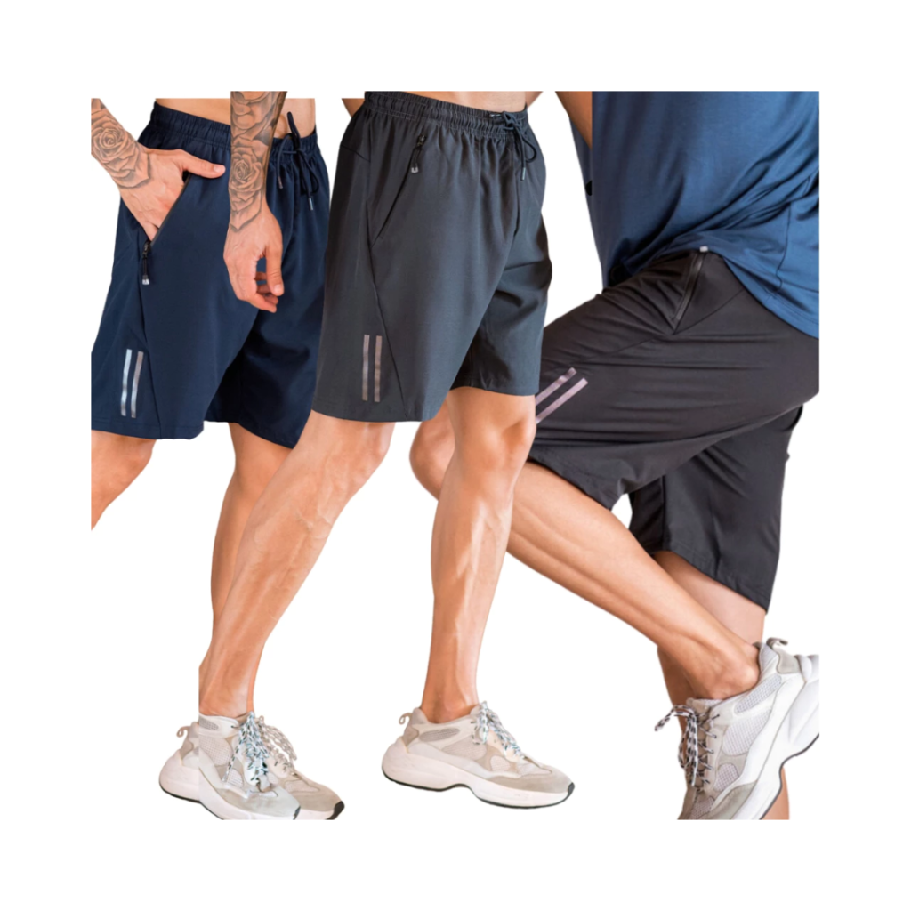 Bermudas Short 2 Bolsos Tactel Shorts Dry Fit Fria - KIT