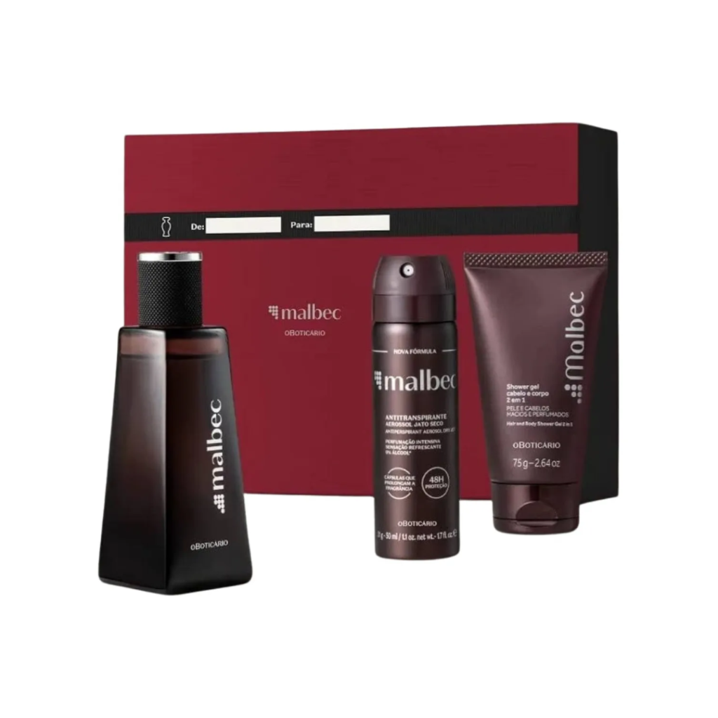 Presente Malbec Masculino O Boticário 3 Itens 50 mL
