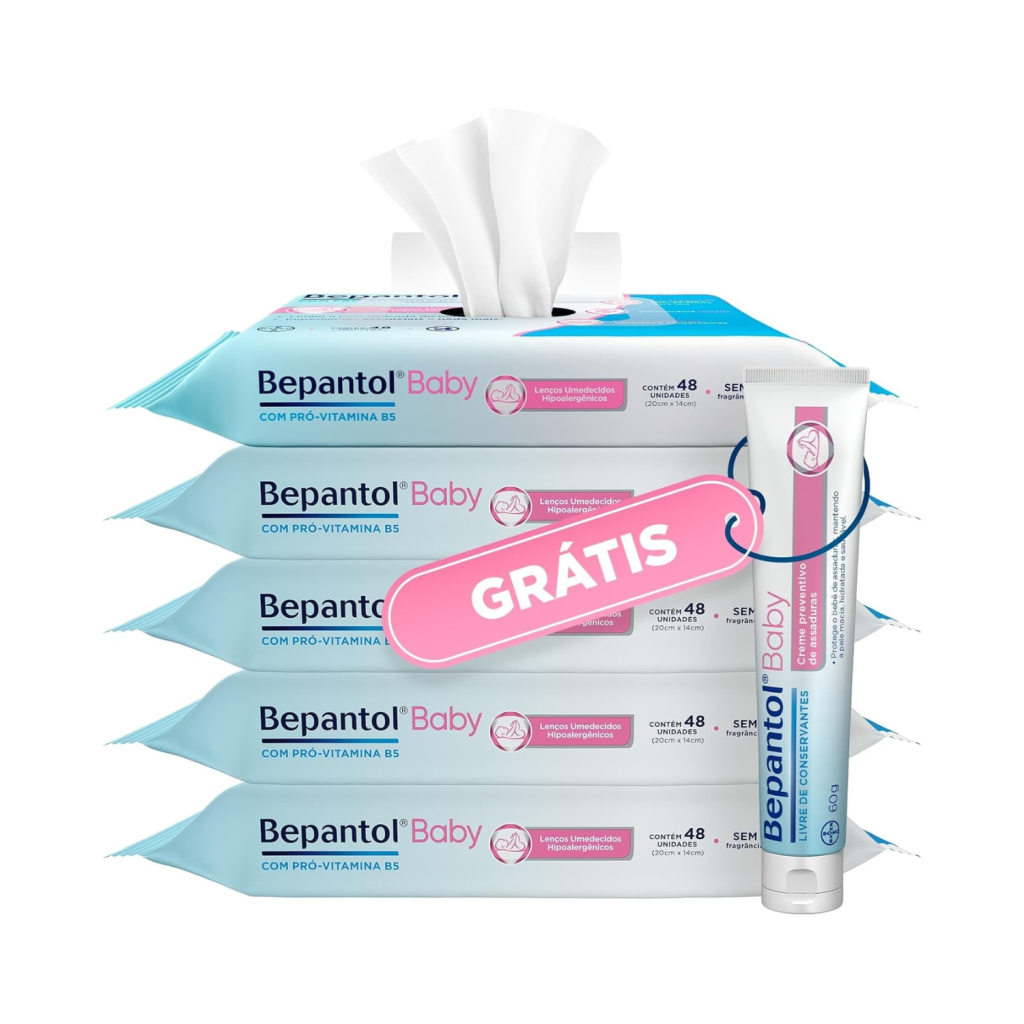 Bepantol Baby Kit Lenço Umedecido 240 Unidades e Pomada Assadura Bebe 60g