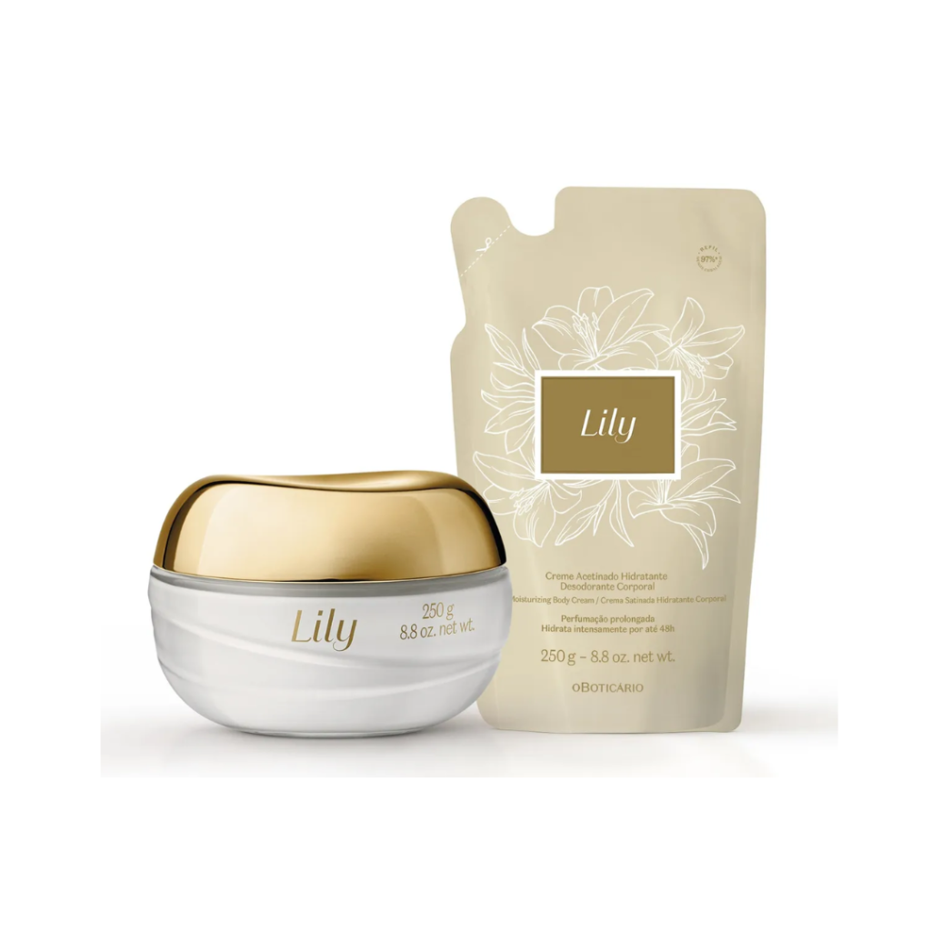 Combo Creme Acetinado Hidratante Desodorante Corporal Lily 2