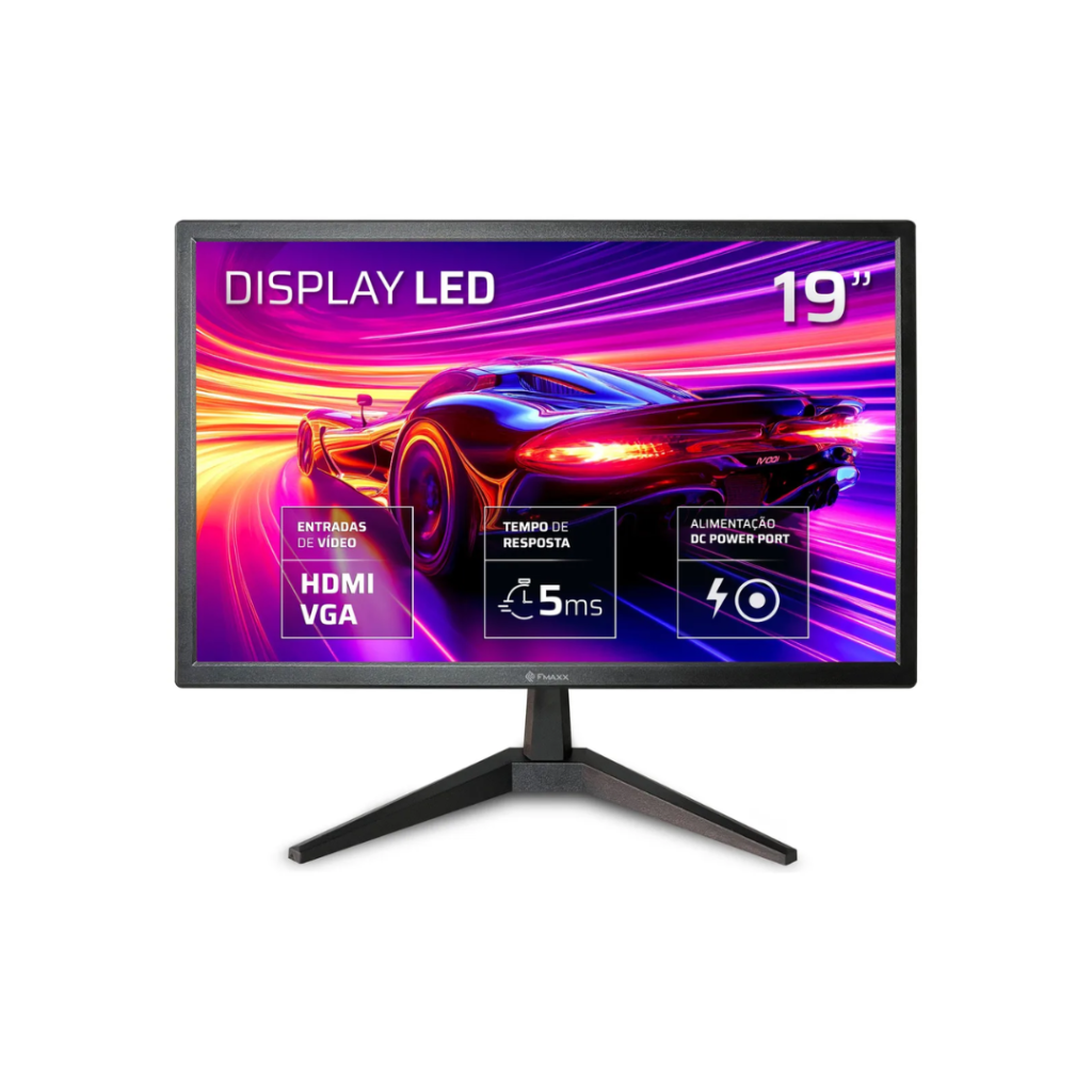 Monitor Fmaxx 19'' Led Com Hdmi Vga Vesa cor Preto MQ19V
