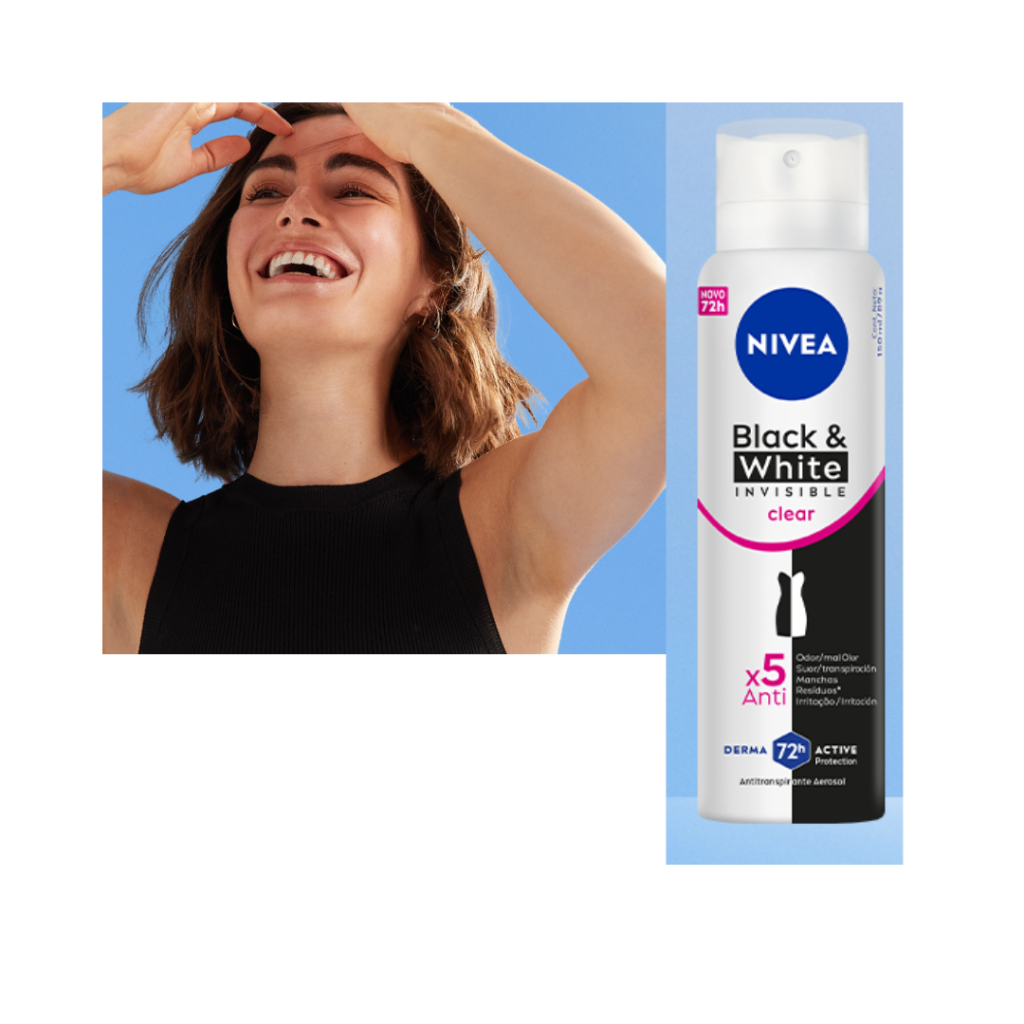 Desodorante Aerossol Black & White INVISIBLE Clear 200ml - Nivea
