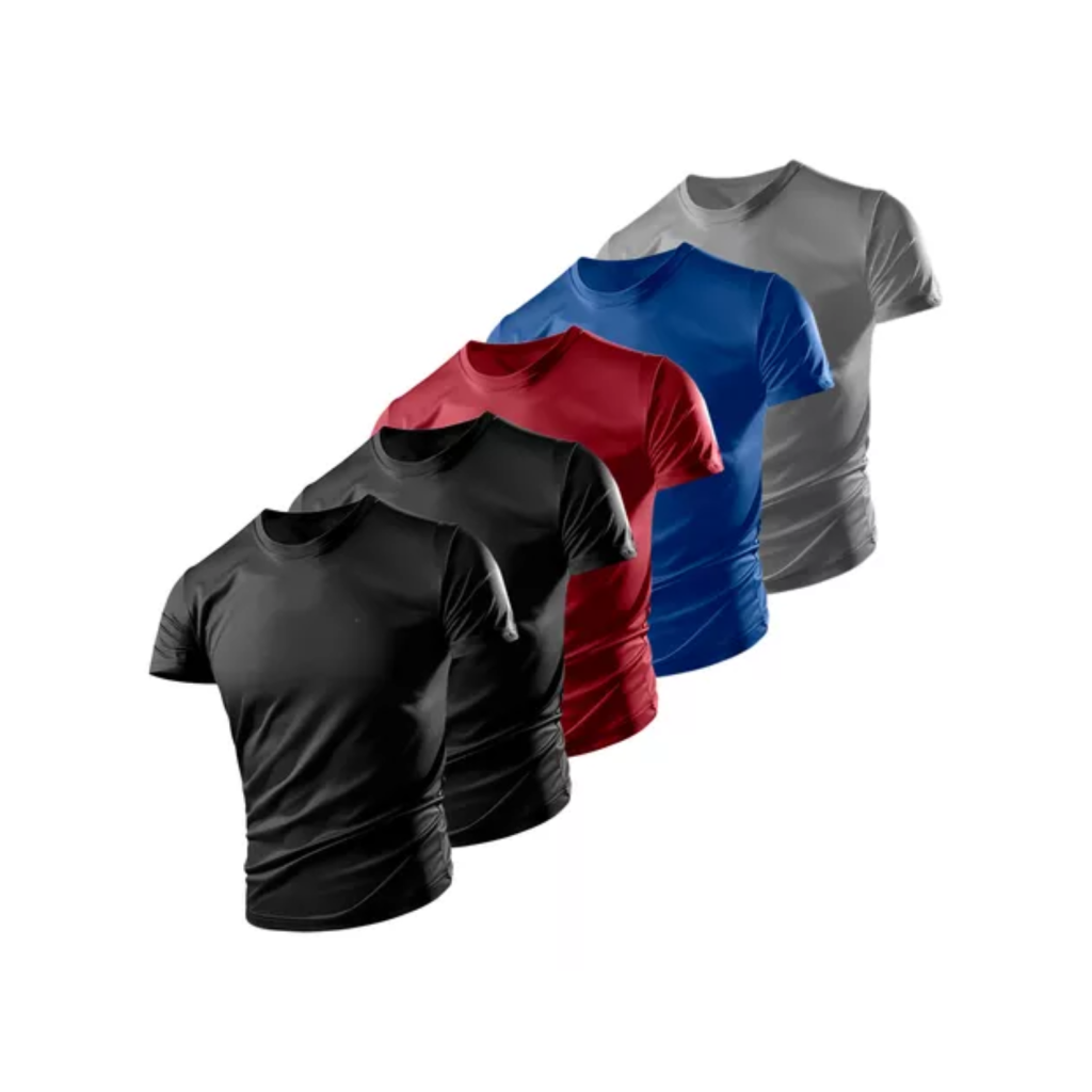 Kit 5 Camisetas Lisas Masculinas Básica Dry Fit Tradicional