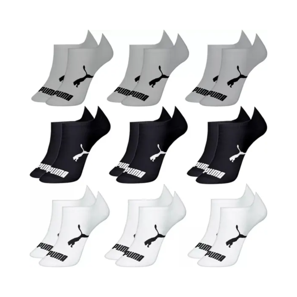 Kit 9 Pares Meias Puma Sapatilha Algodão  Adulto Original
