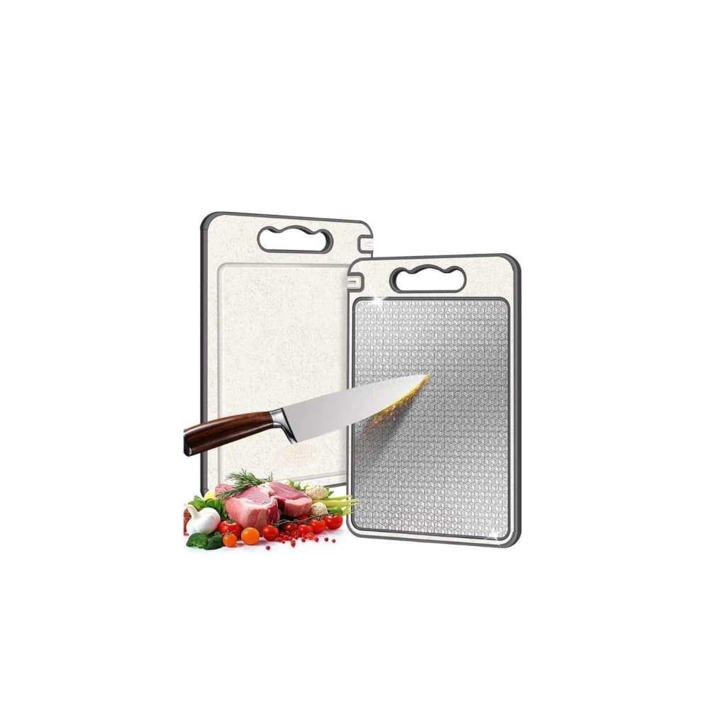 Tabua De Corte Saudável Para Cortar Dupla Face Aço Inox - Inox