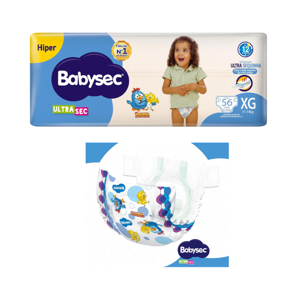 Babysec Fralda Ultrasec Galinha Pintadinha Azul Xg 60 Unidades