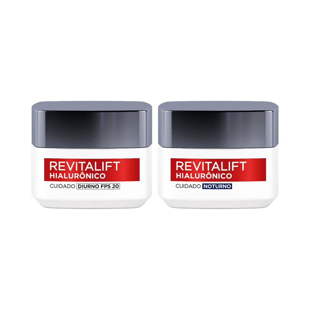 Kit Creme Facial Anti-idade L'Oréal Paris Revitalift Hialurônico Noturno + Diurno