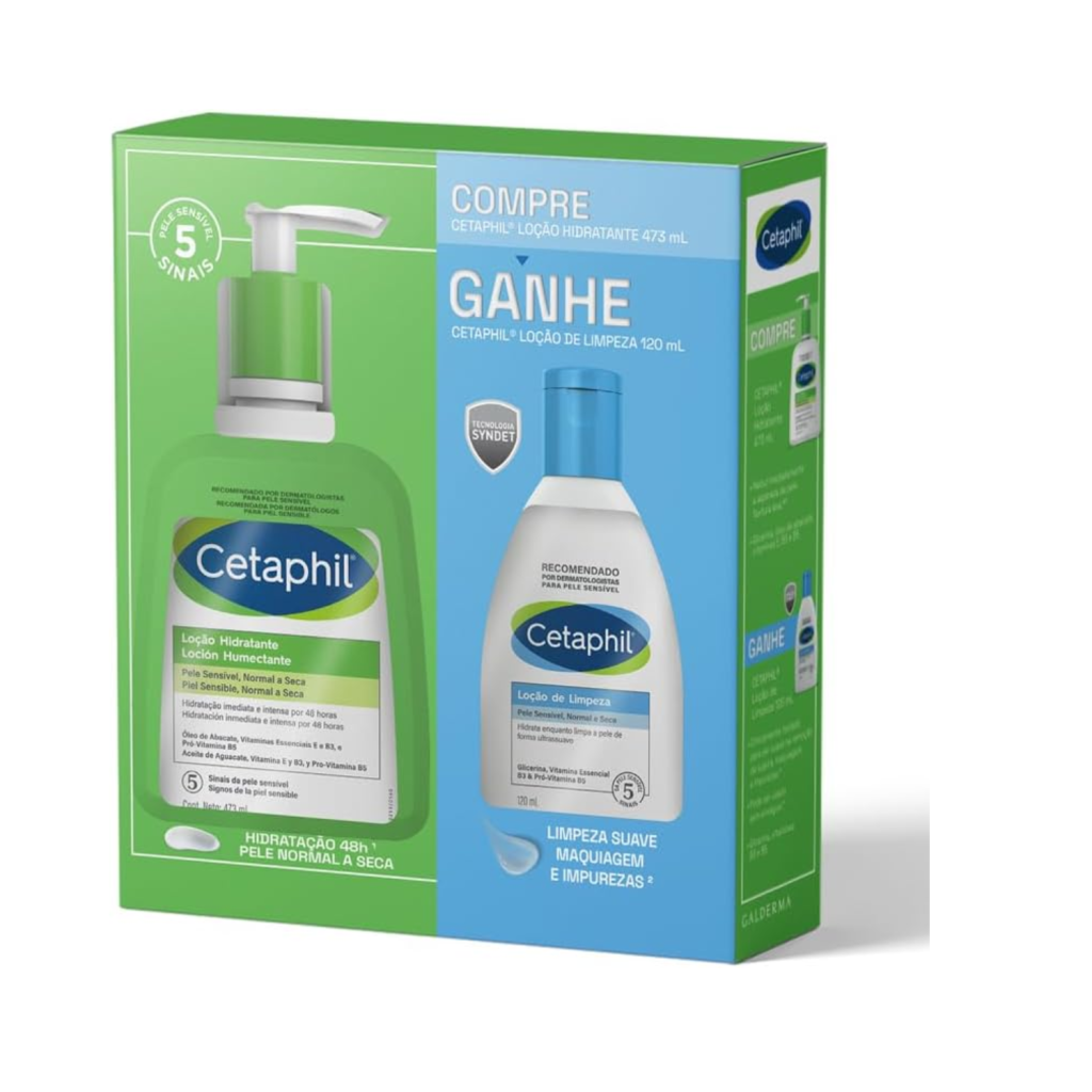 KIT CETAPHIL LOÇÃO HIDRA 473ML + LOÇÃO LIMPEZA 120ML