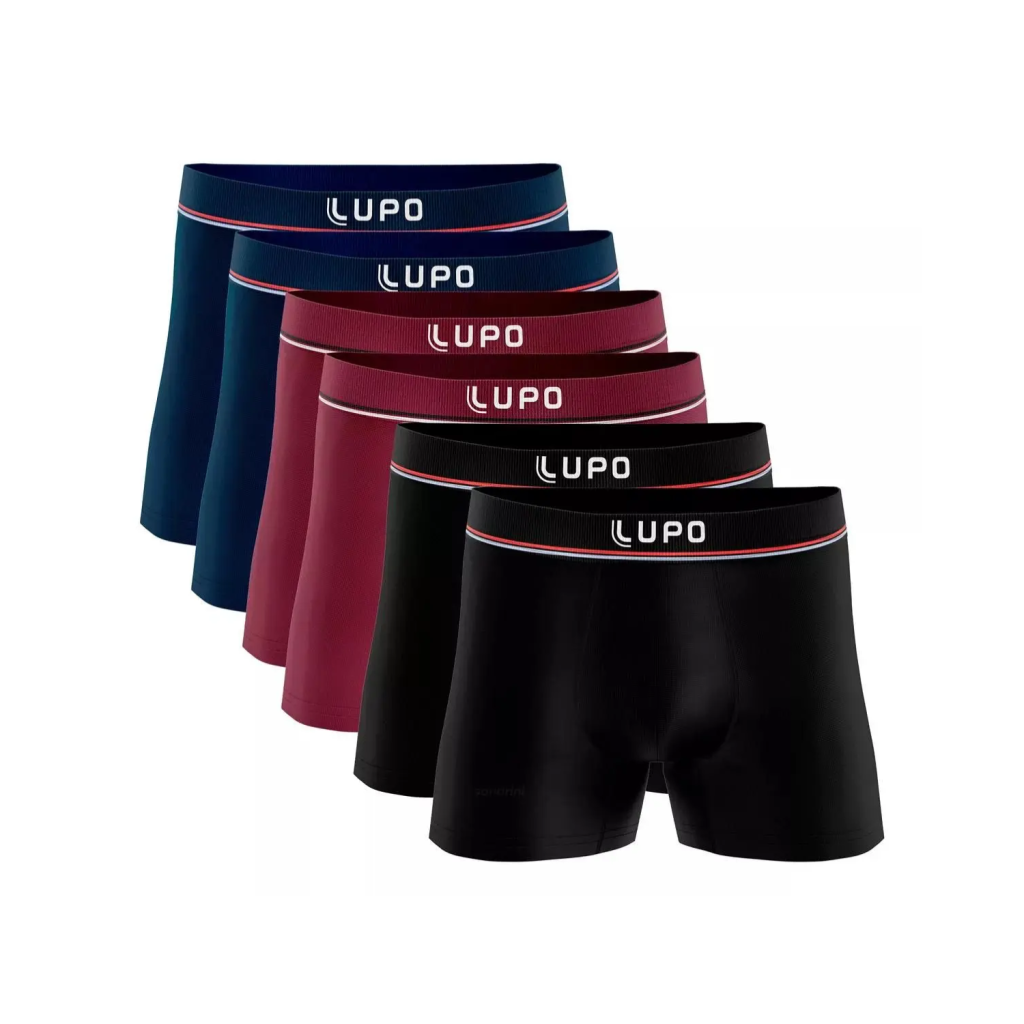 O Kit 6 Cuecas Boxer Lupo oferece máximo conforto, ajuste perfeito e alta durabilidade.