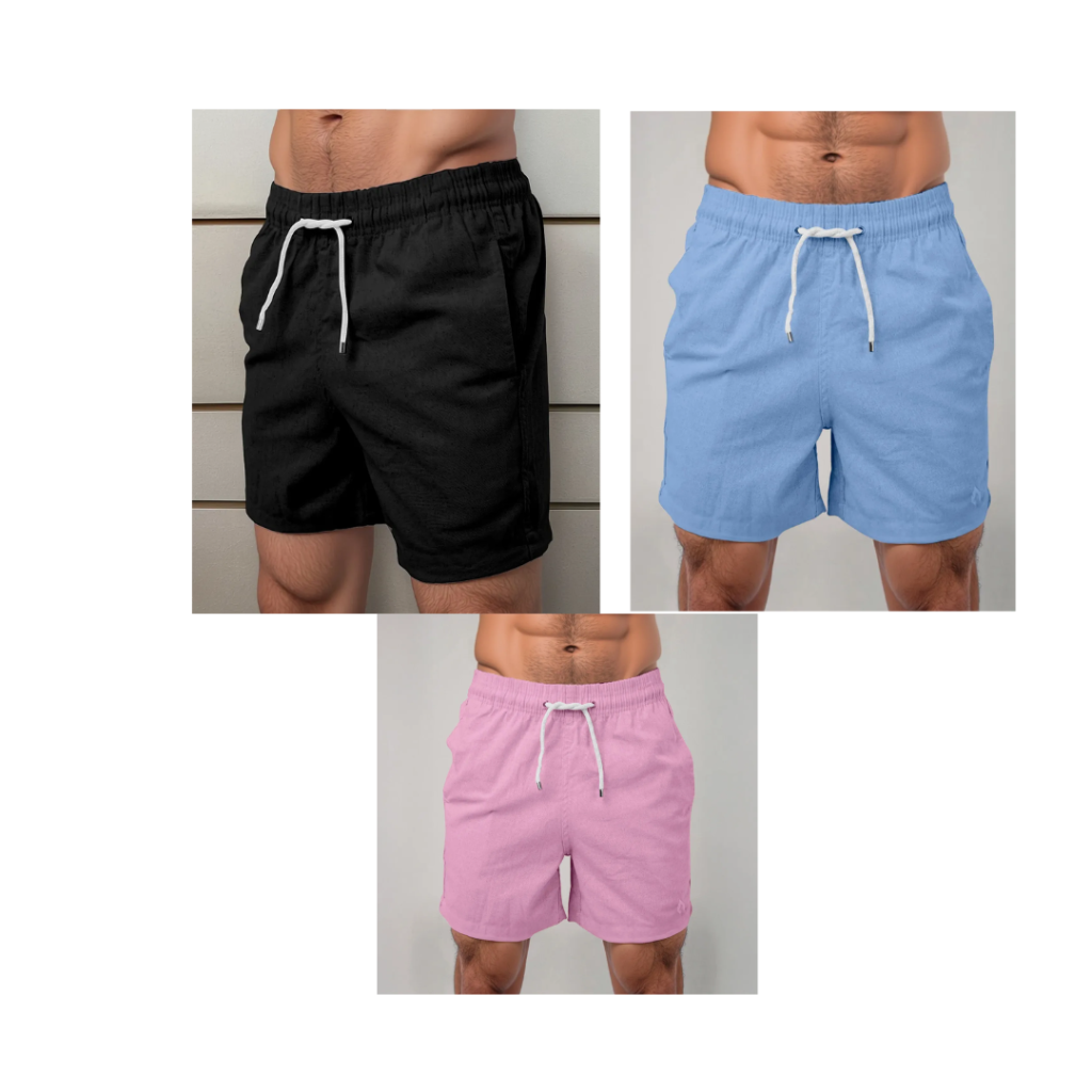 Short Masculino Undanw Linho Praia Verão Academia Premium