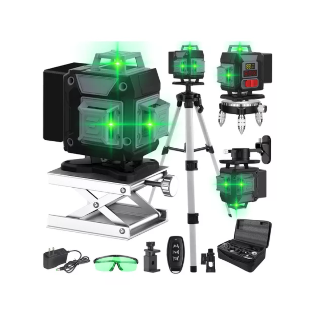 Nível Laser Verde 16 Linhas Tela Digital C/tripé 1.2m E App DOBEVI