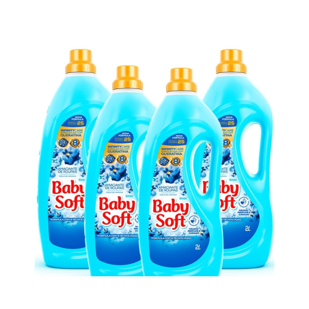 Kit 4 AMACIANTE BABY SOFT TQ CARINHO 2L (Azul)