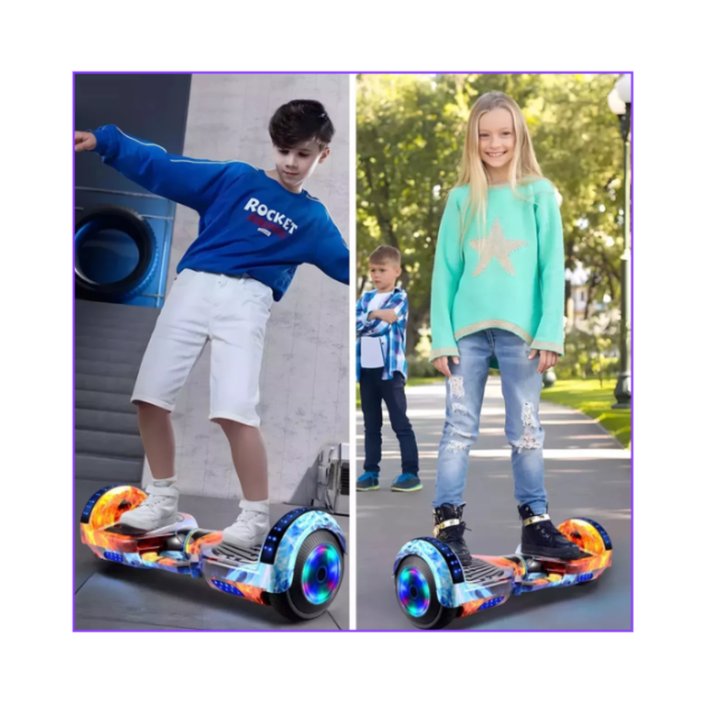 Hoverboard Overboard Skate Elétrico 6.5 Bluetooth Com Led Cor Gelo E Fogo