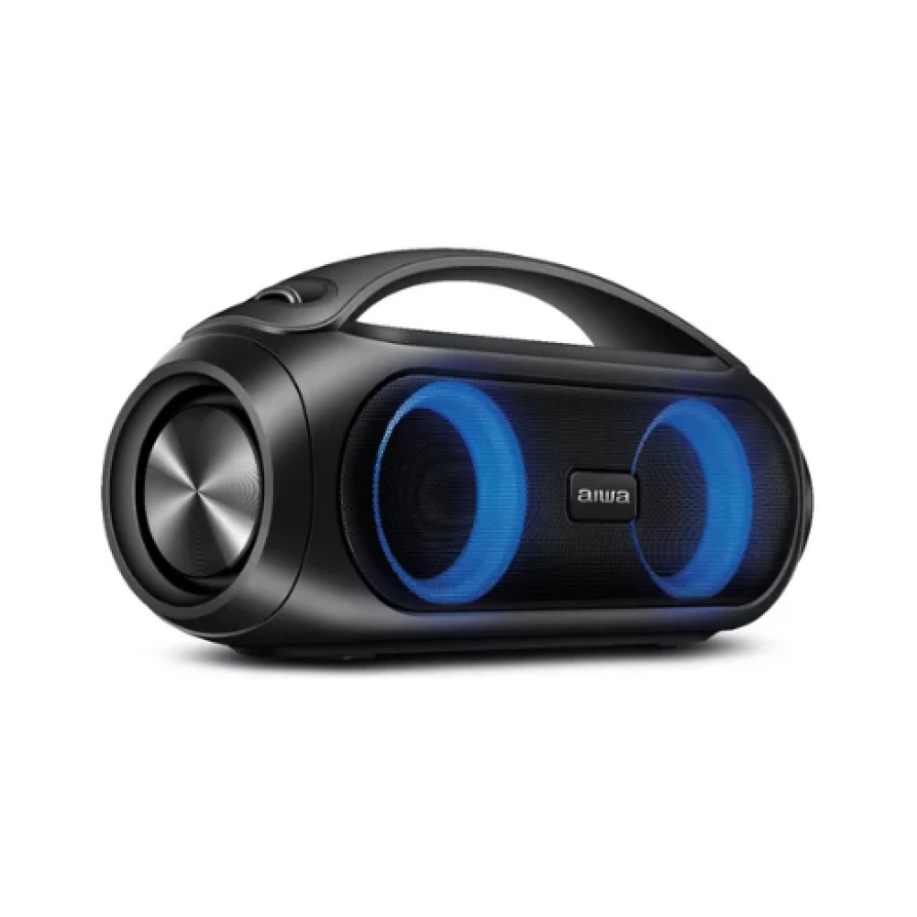 Caixa de Som Bluetooth Aiwa Boombox AWS-BBS-02-A 50W RMS com LED, TWS e IPX5 Bivolt