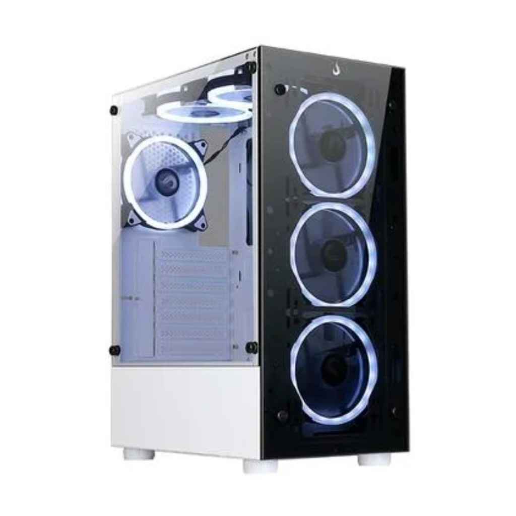Gabinete Gamer Rise Mode Glass 06X Frost, Mid Tower, ATX, Frontal e Lateral em Vidro Temperado, Branco - RM-WT-06X-FW