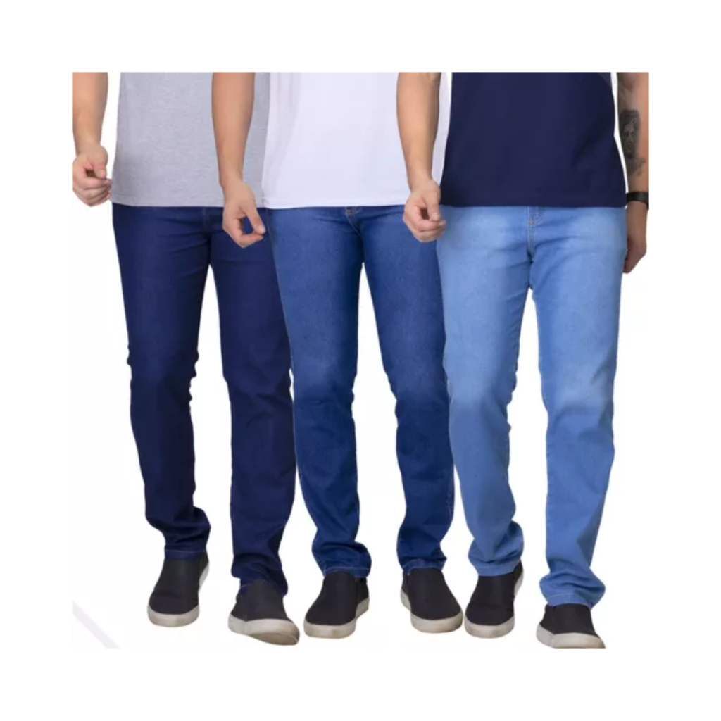 Kit 3 Calça Jeans Masculina Slim Com Lycra Elastano Original