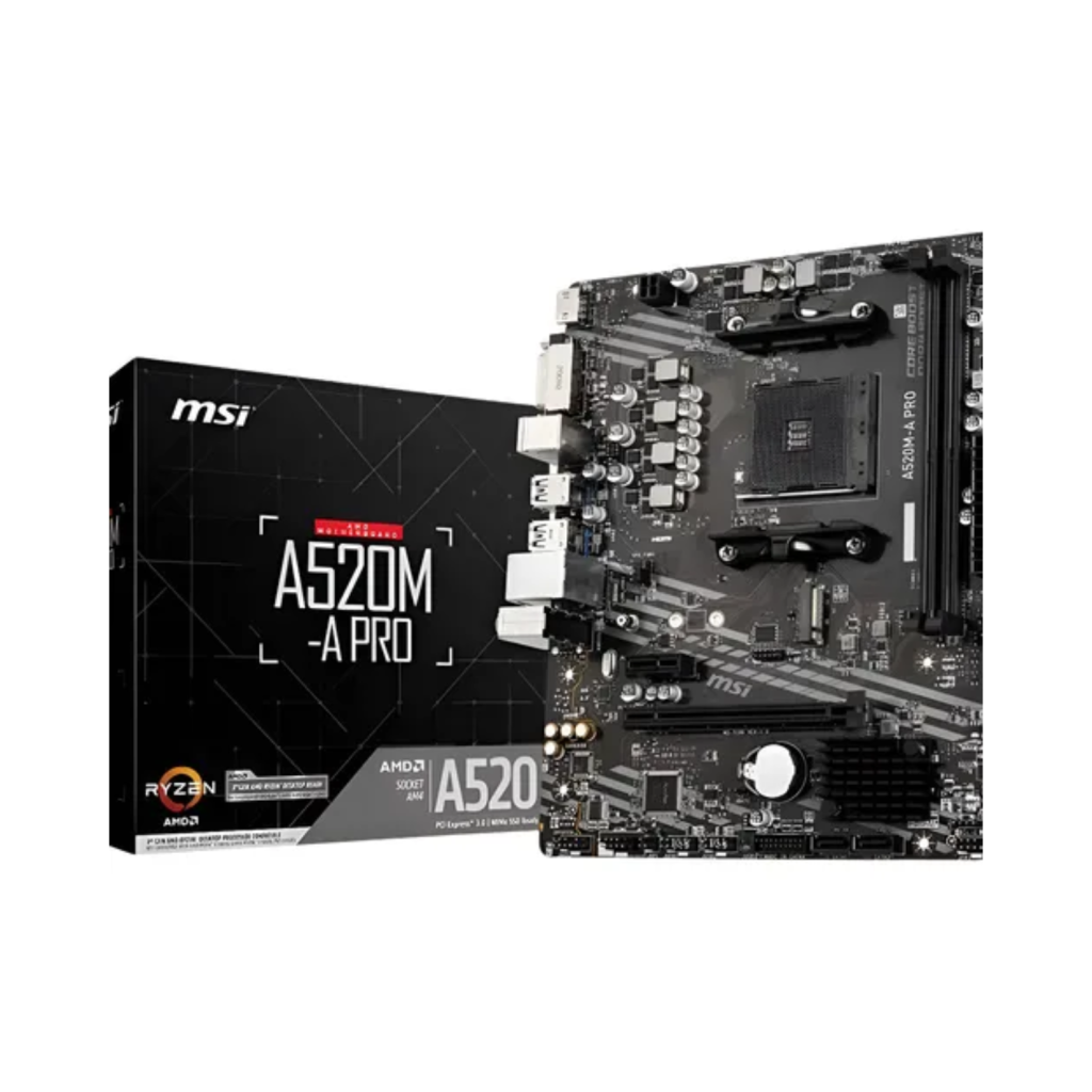 Placa Mãe Msi A520m-a Pro Amd Am4 Matx Ddr4 Preto