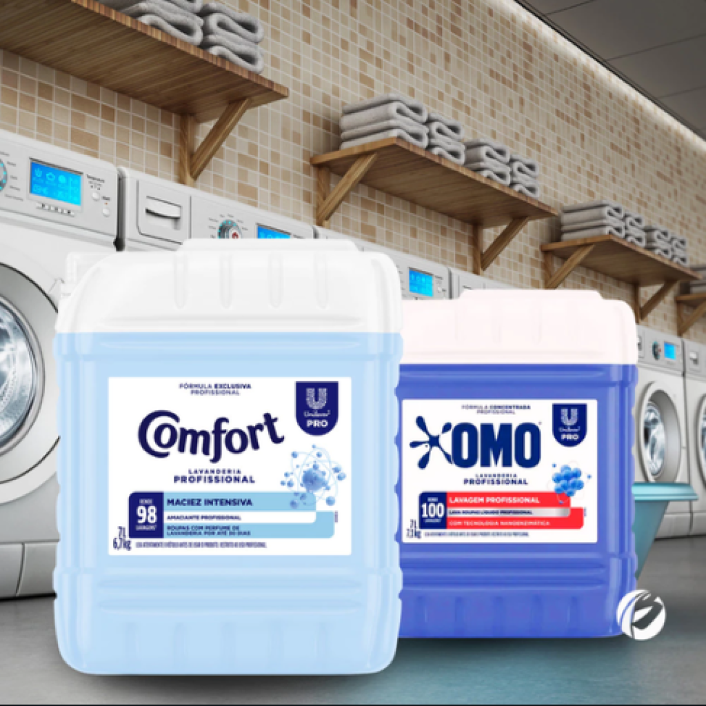 Kit Lavandeira: Lava Roupas Líquido Lavanderia Pro Omo 7L + Amaciante Lavanderia Pro Comfort 7L