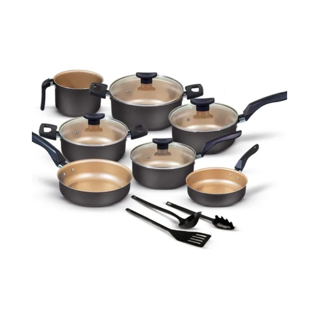 Conjunto Panelas Antiaderente 10 Peças Teflon Várias Cores