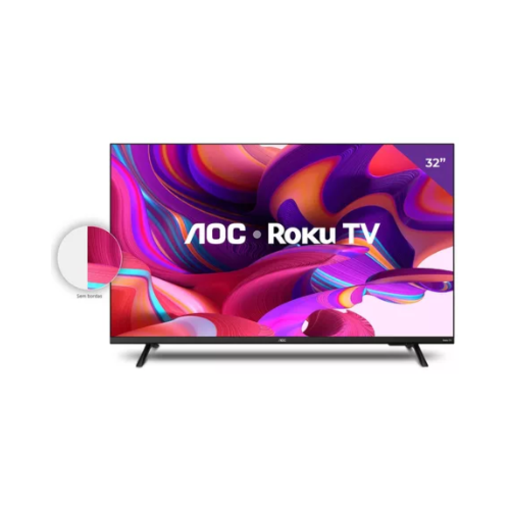Smart TV AOC Roku 32" HD com Sistema Roku e Compatibilidade Apple AirPlay