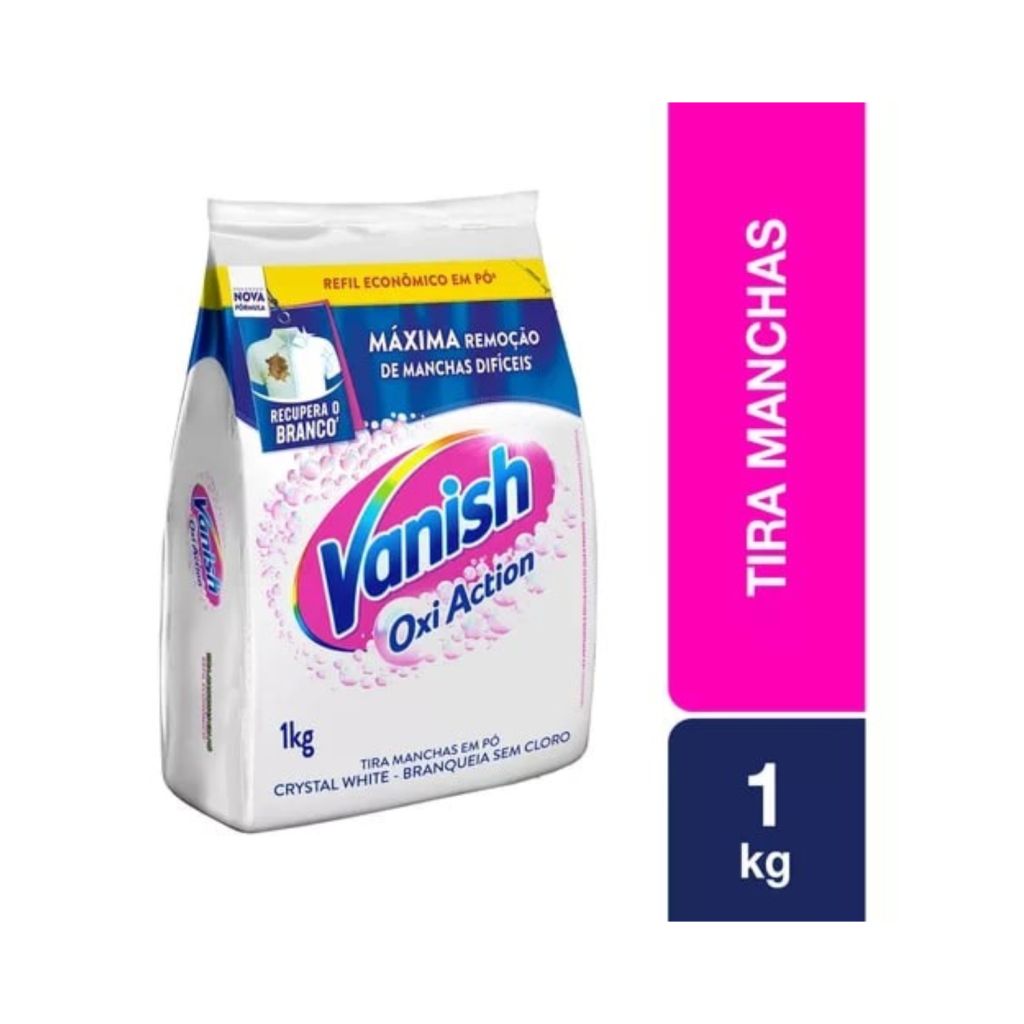 Vanish Oxi Action - Tira Manchas Em Pó, Crystal White roupas brancas, 1 Kg