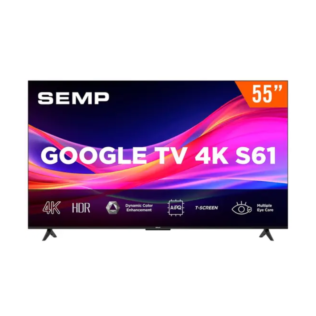Smart TV 55 Google TV LED Ultra HD 4K Semp 55S61 3 HDMI 1 USB Bluetooth HDR10 Bivolt
