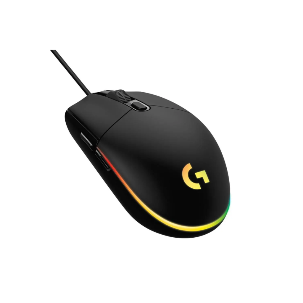 Mouse Gamer Logitech G203 LIGHTSYNC RGB, Efeito de Ondas de Cores, 6 Botões Programáveis e Até 8.000 DPI, Preto - 910-005793